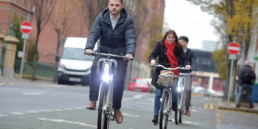 People cycling using Belfast's public bike hire scheme, Belfast Bikes.