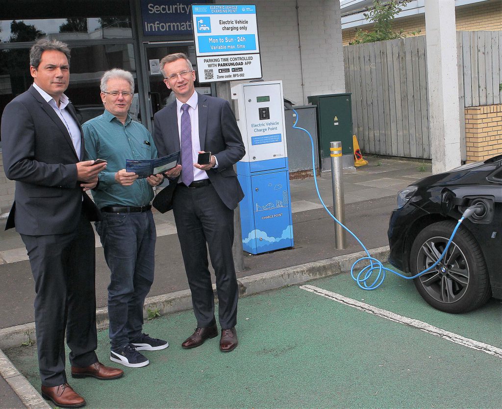 Electric vehicle charging point at Musgrave Park Hospital