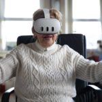 Women using virtual reality headset